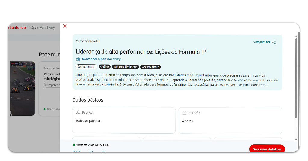 Cursos gratuitos do Santander