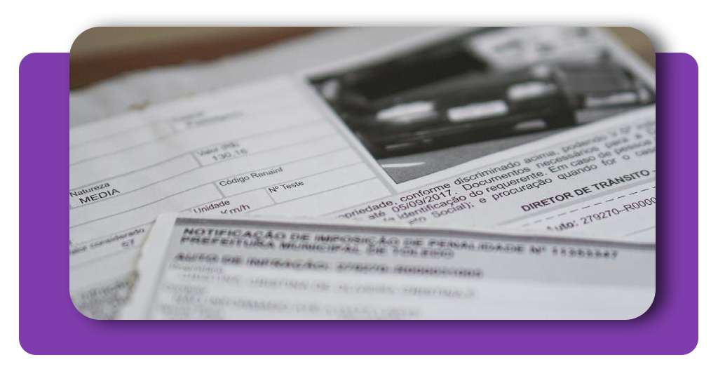 Receber alerta de multa