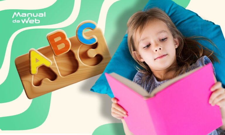 Crianças a ler e escrever em casa