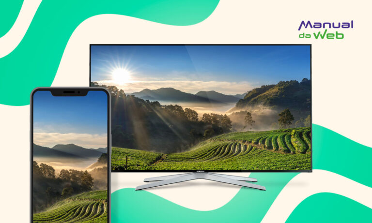 Celular em uma TV