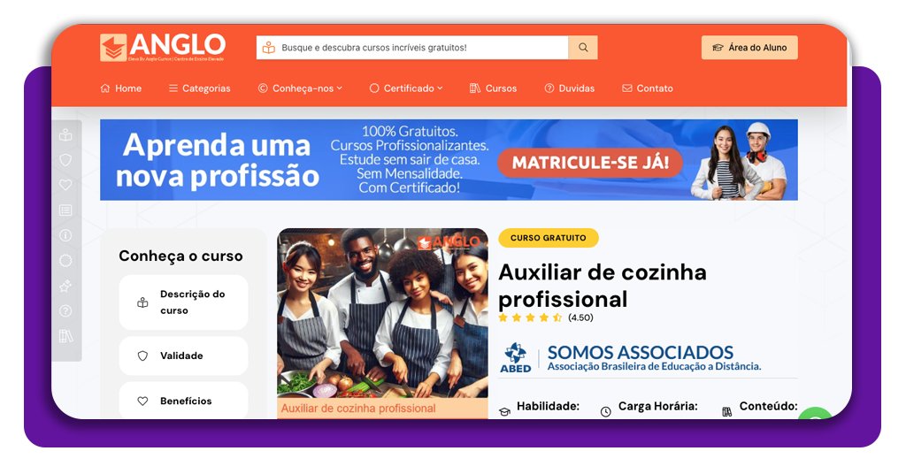 Auxiliar de cozinha profissional