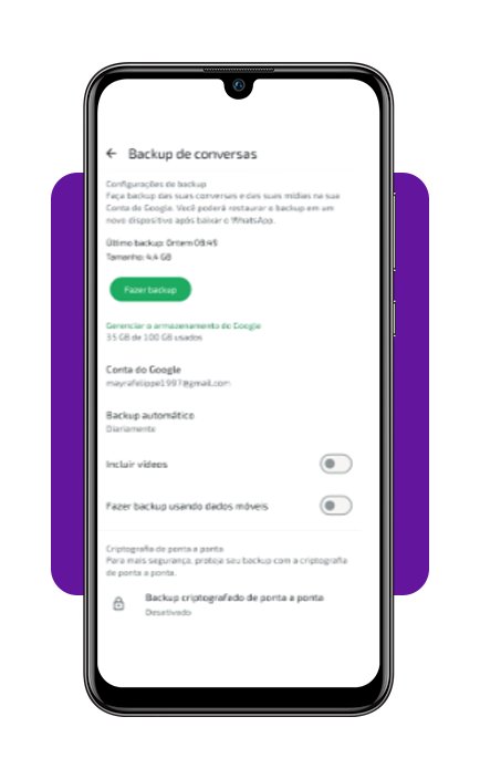 Backup automático das conversas do WhatsApp