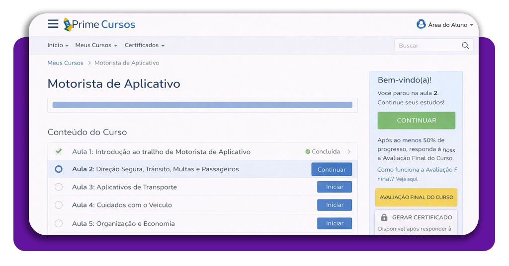 Curso de motorista de aplicativo