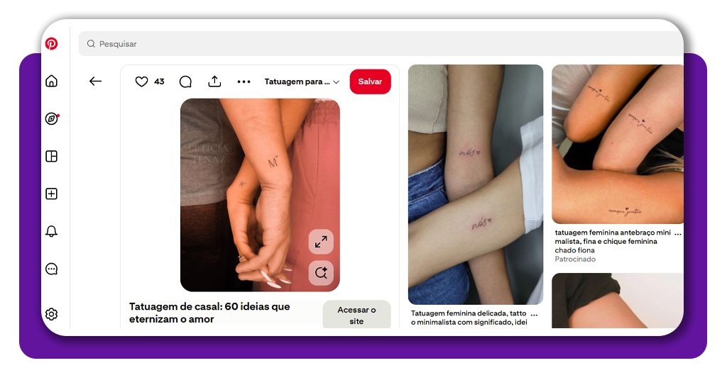 Tatuagem de casal minimalista