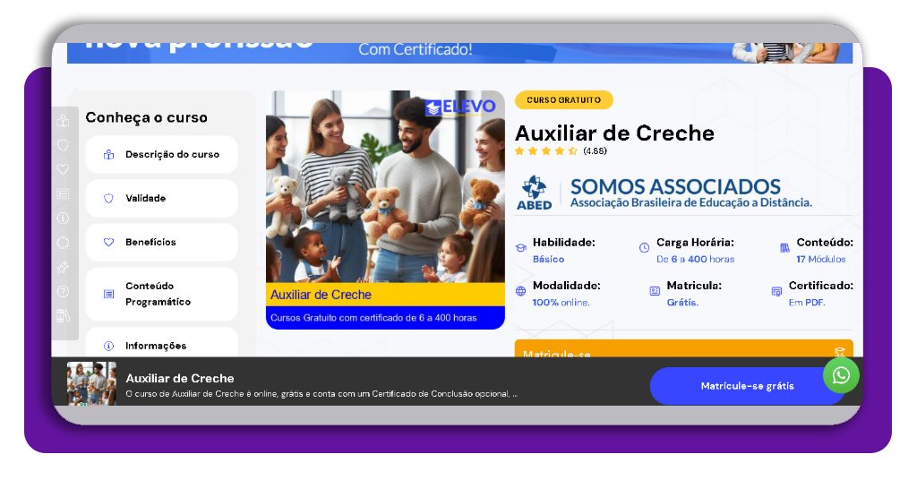 Curso grátis de Auxiliar de Creche — estude online e trabalhe na área 1 Curso grátis de auxiliar de creche