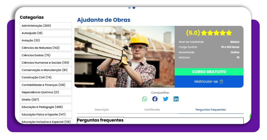 Curso de ajudante de obras