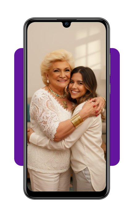 Ensaio de fotos com familiares falecidos