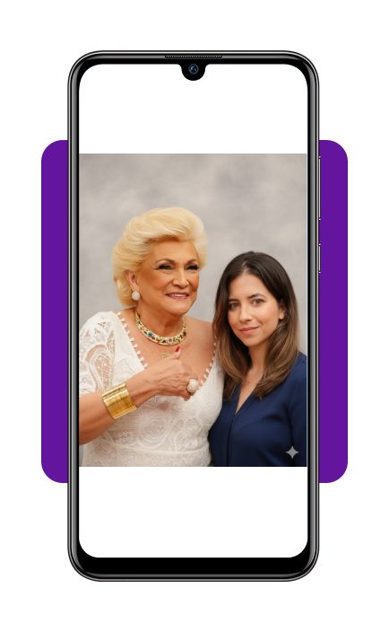 Ensaio de fotos com familiares falecidos