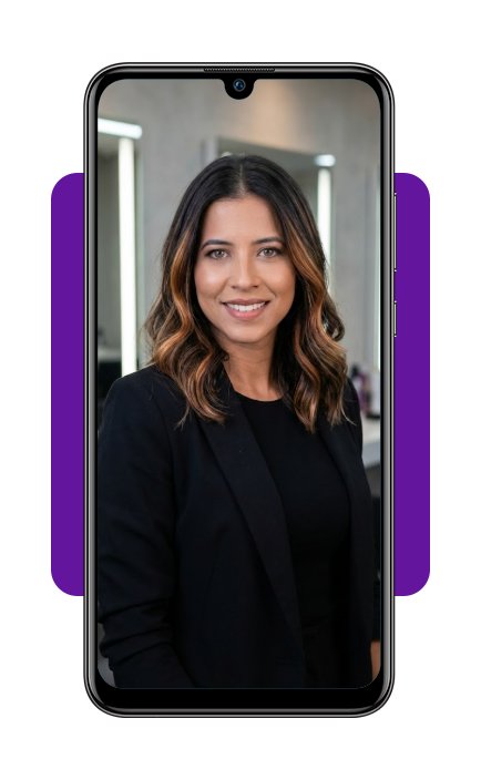 Ensaio fotográfico profissional de cabeleireira