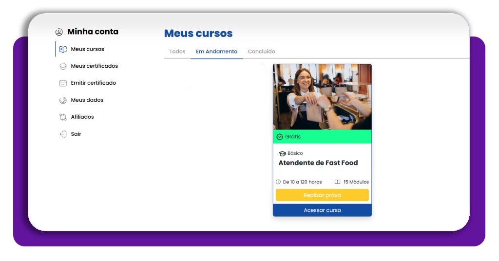 Curso grátis de atendente de fast-food