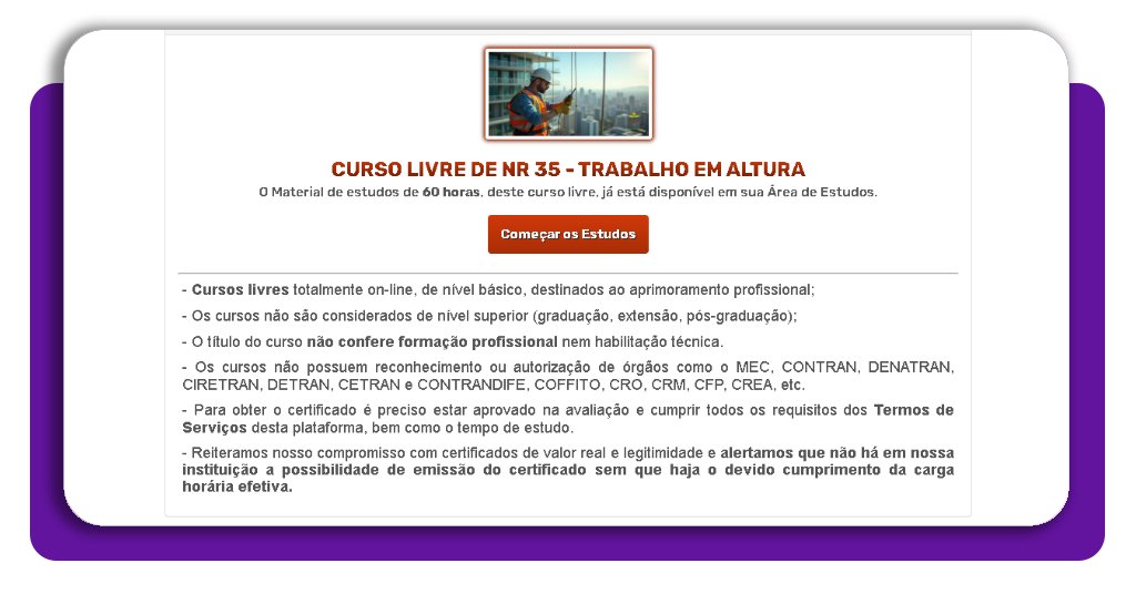 Curso online de NR 35 para trabalho em altura (matricule-se grátis) 4 NR 35 para trabalho em altura