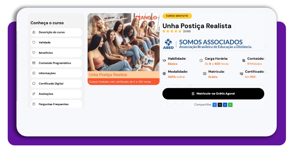 Unhas postiças realistas
