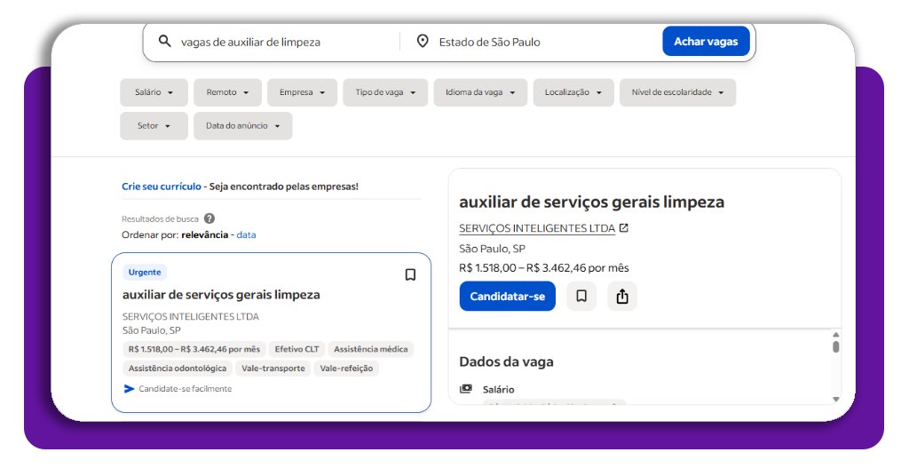 Vagas de auxiliar de limpeza