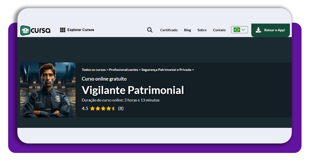 Curso de vigilante de segurança patrimonial (aulas e certificado grátis) 4 Vigilante de segurança patrimonial