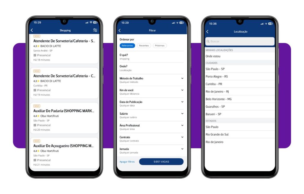 Corpo 3 Vagas em shopping