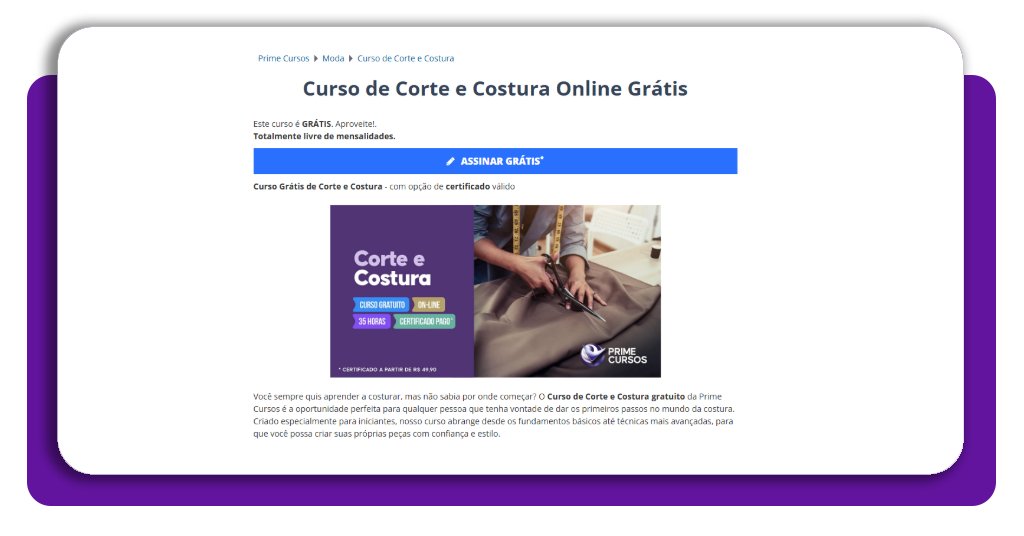Curso de corte e ajuste de roupas