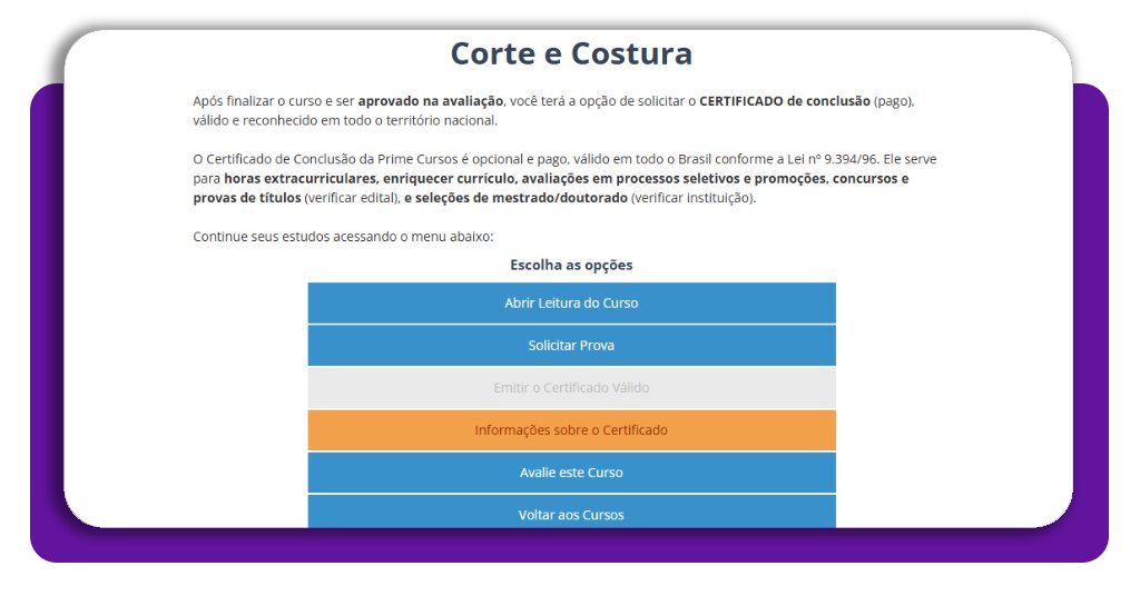Curso de corte e ajuste de roupas
