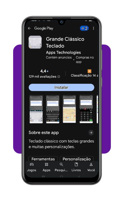 Teclado com letras grandes