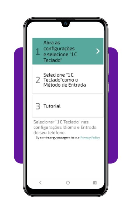Letras do teclado do celular
