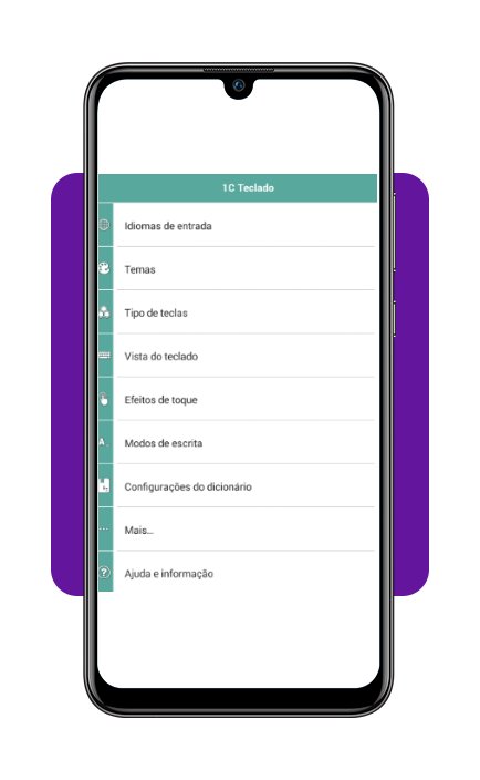 Letras do teclado do celular