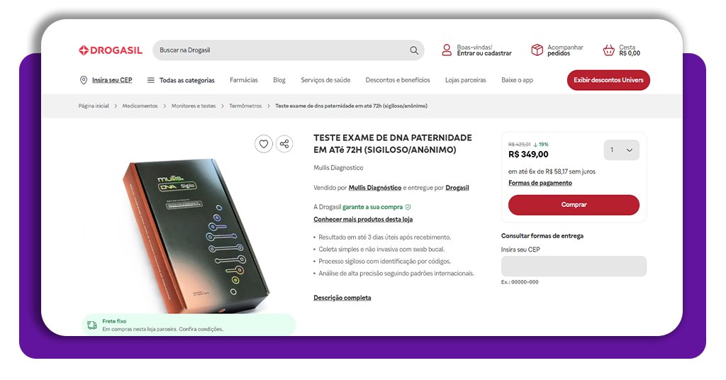 Teste de paternidade em casa — resultado no sigilo em até 72h 2 Corpo 1 Teste paternidade