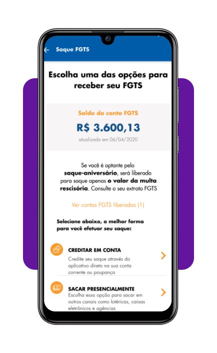 FGTS liberado no celular corpo 3