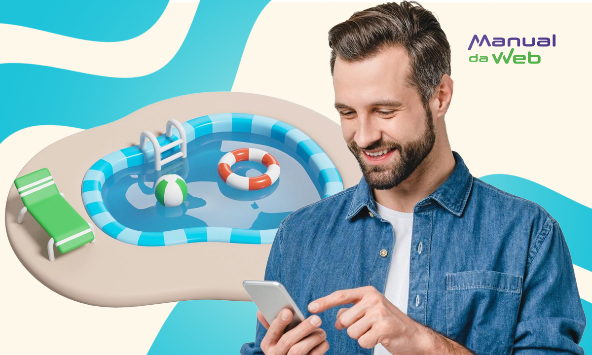 Aplicativo de IA para simular uma piscina no quintal da sua casa