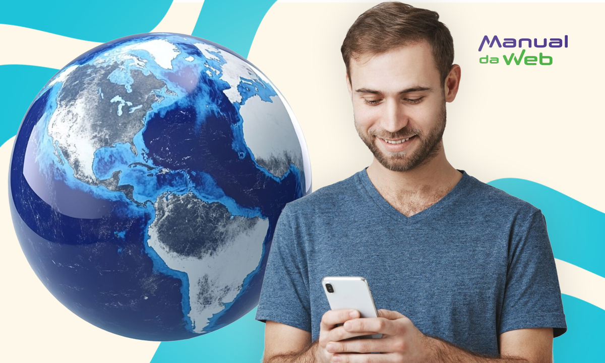 Viagem por satélite no celular