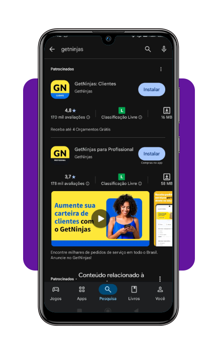 Download do aplicativo GetNinjas