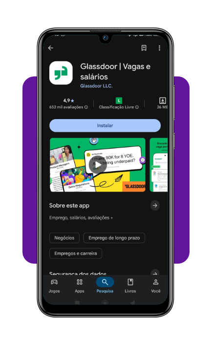 Encontre vagas home office enviando seu currículo online 2 Baixando o aplicativo Glassdoor