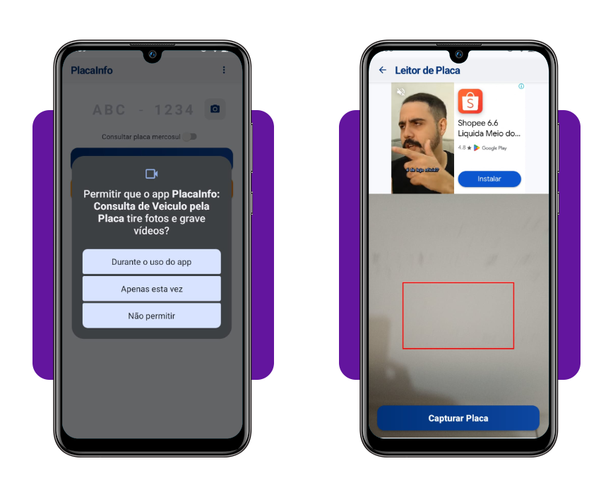 Consultar multa de caminhão pela placa direto do celular 3 Tela do app mostrando o botão Consultar Placa para confirmar a pesquisa