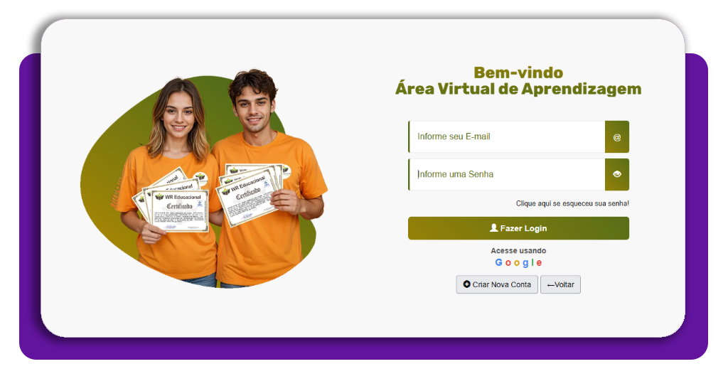 Curso de encanador de emergência certificado para trabalhar 2 Tela de cadastro gratuito na plataforma WR Educacional
