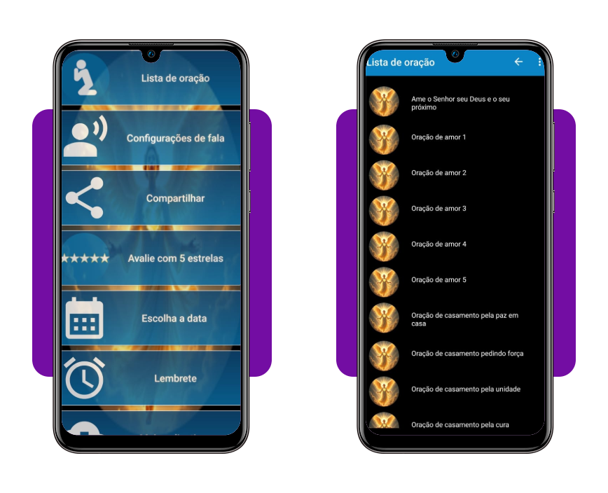 Aplicativo com lindas orações de amor para compartilhar com quem ama 3 Passo 2 para acessar a lista de orações no app