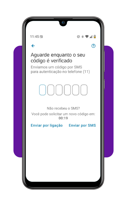 App para solicitar cartão de crédito para negativado sem anuidade 3 Tela de validação de identidade no app PagBank