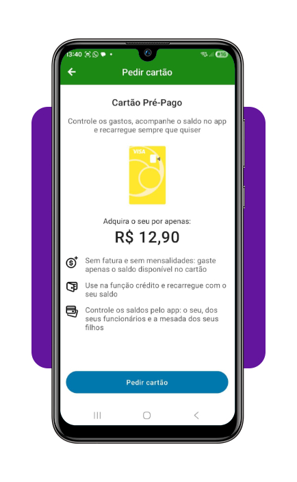 Tela de pagamento da taxa de emissão do cartão pré-pago PagBank