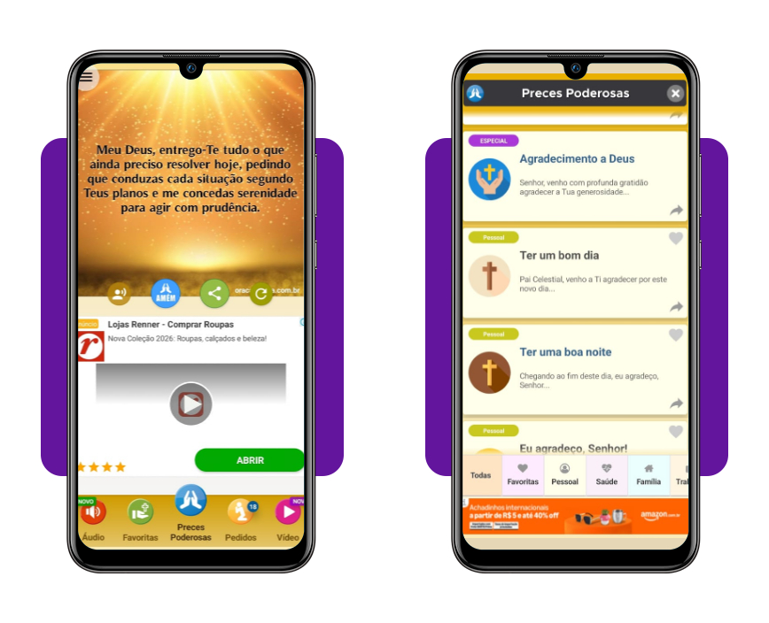 Oração diária para sua família: envie lindas mensagens online grátis 3 Passo 2 para encontrar a oração no app Oração do Dia