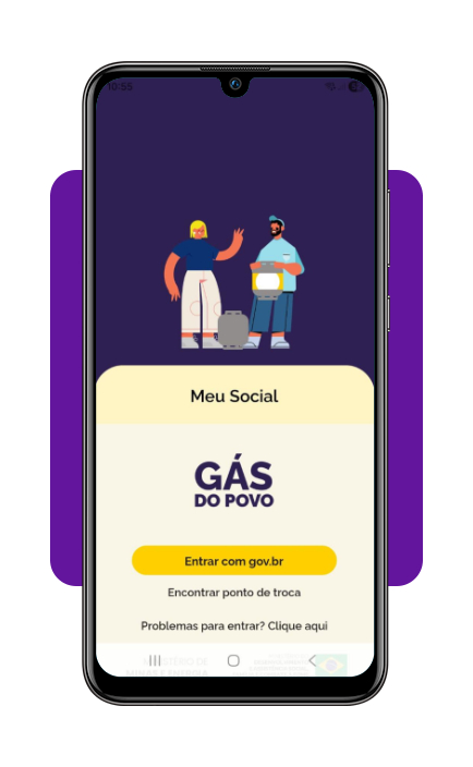 Tela de login do aplicativo Meu Social
