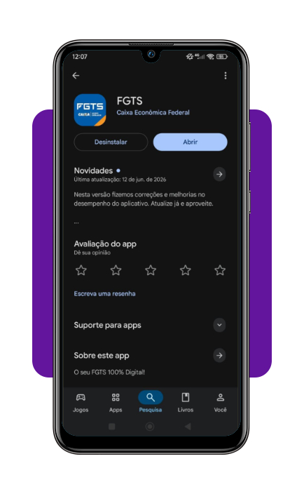 Passo 1 - Download do aplicativo FGTS