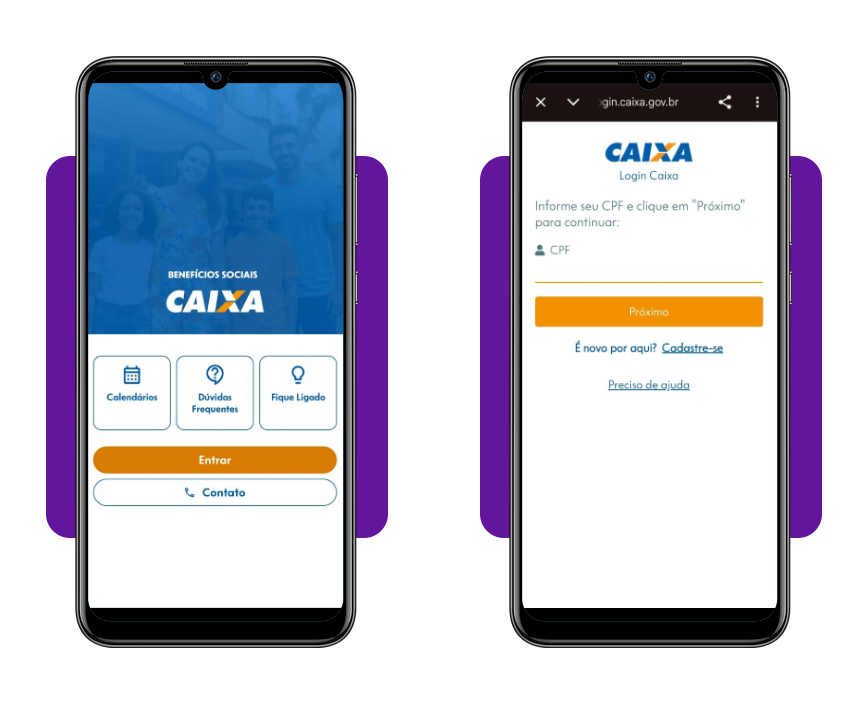 Passo 2 para acessar o aplicativo Benefícios Sociais CAIXA
