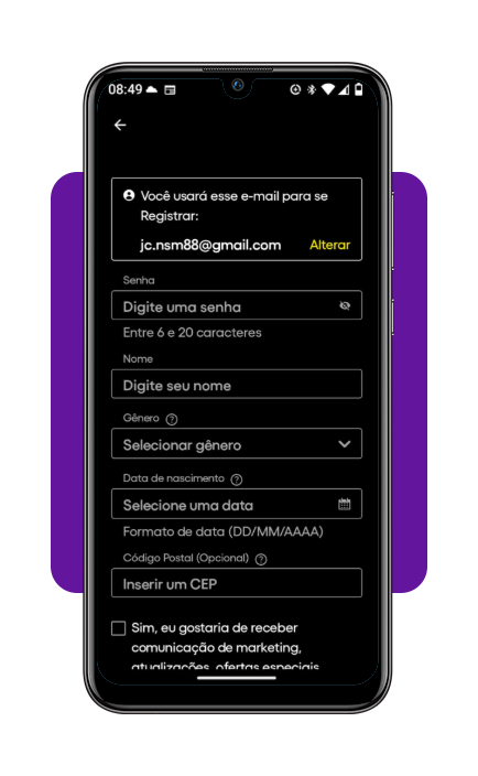 Aplicativo para assistir filmes gospel 100% grátis no celular 4 Tela de criação de senha no app Pluto TV