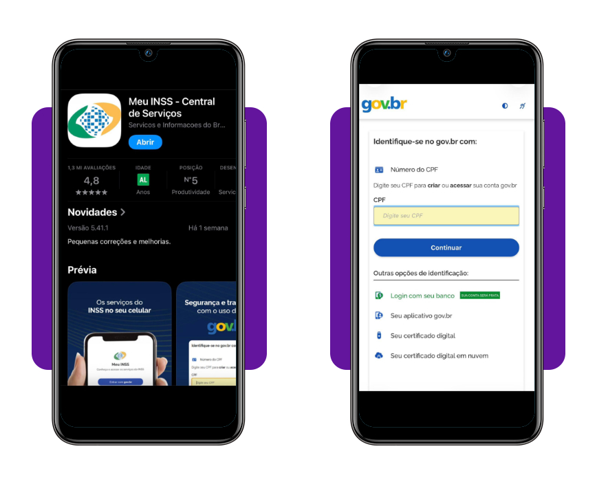 Tela do app Meu INSS mostrando opção de solicitar benefício por incapacidade