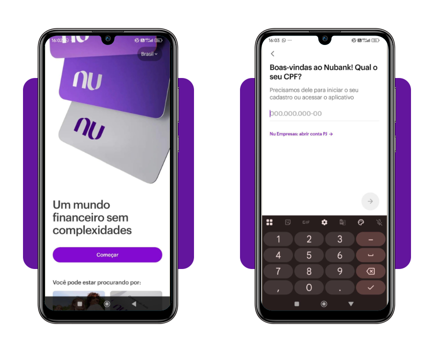 Passo 2 - Criação de conta no Nubank