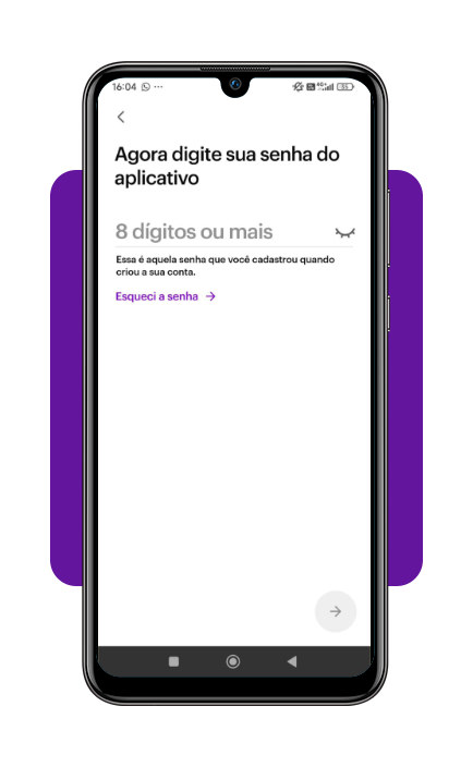 Passo 3 - Criação de senha no Nubank