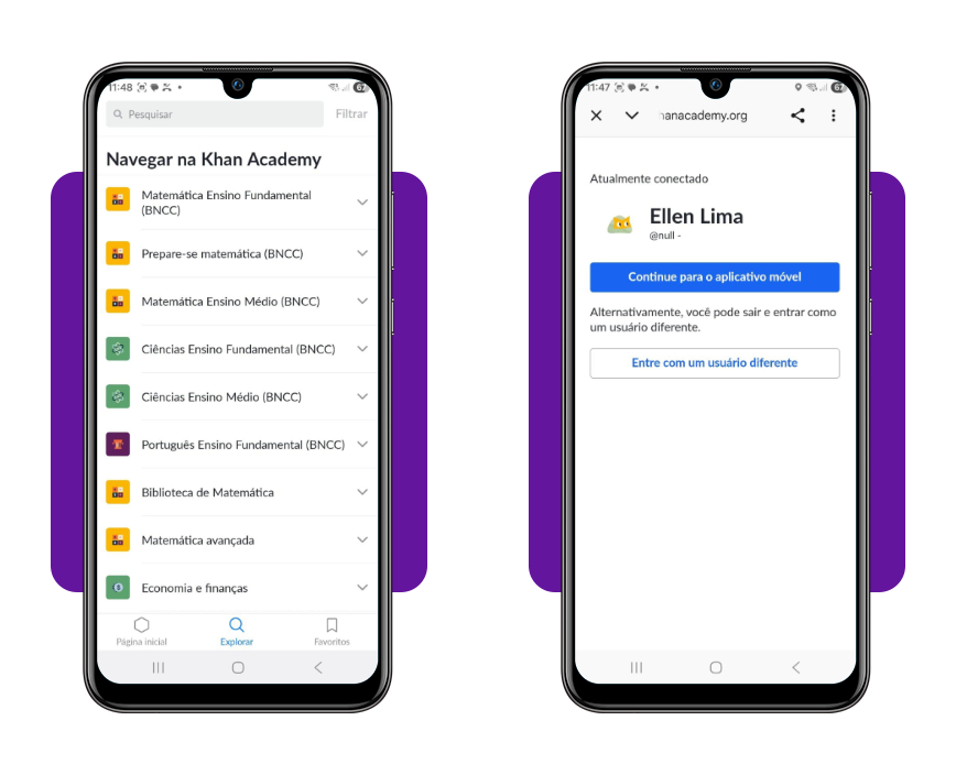 Vergonha por não saber calcular? Aprenda grátis com app de matemática 5 Passo 4 para acessar o sistema do Khan Academy