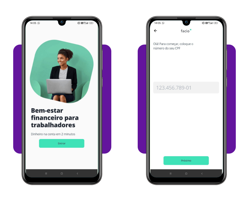 Passo 2 - Crie sua conta no app Facio