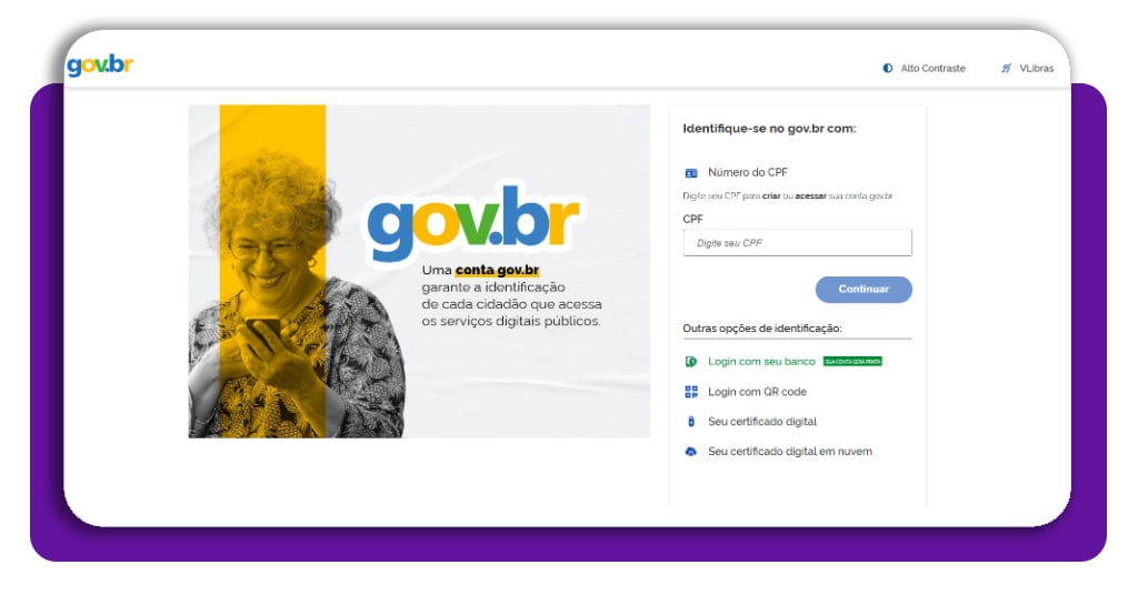 PIX de valores a receber — coloque seu CPF e faça o saque automático 2 Tela de login Gov.br para acessar o SVR