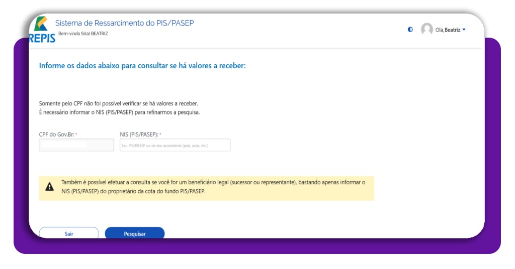 Abono salarial esquecido? Veja como consultar e sacar seu PIS 3 Campo para inserção do NIS no Repis Cidadão