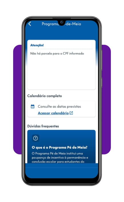 Calendário de pagamentos e situação das parcelas no app Benefícios Sociais CAIXA